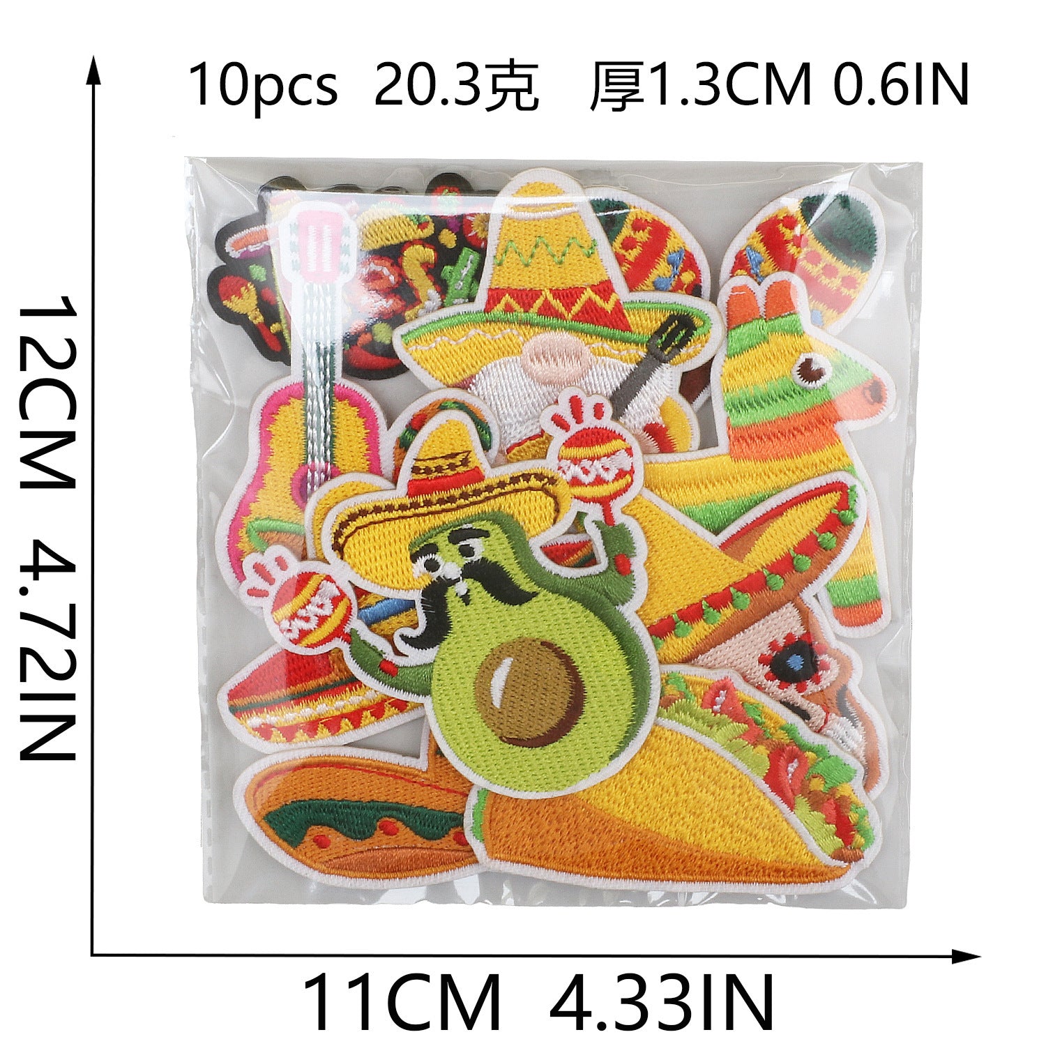 Wholesale Polyester Thread Embroidered Patch Mexico Carnival Skull Guitar Theme Clothing Decoration Gift Party Fashion Accessory