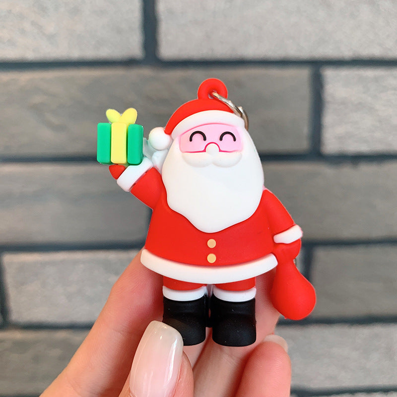 Wholesale Santa Claus Christmas Snowman Elk Silicone Keychain