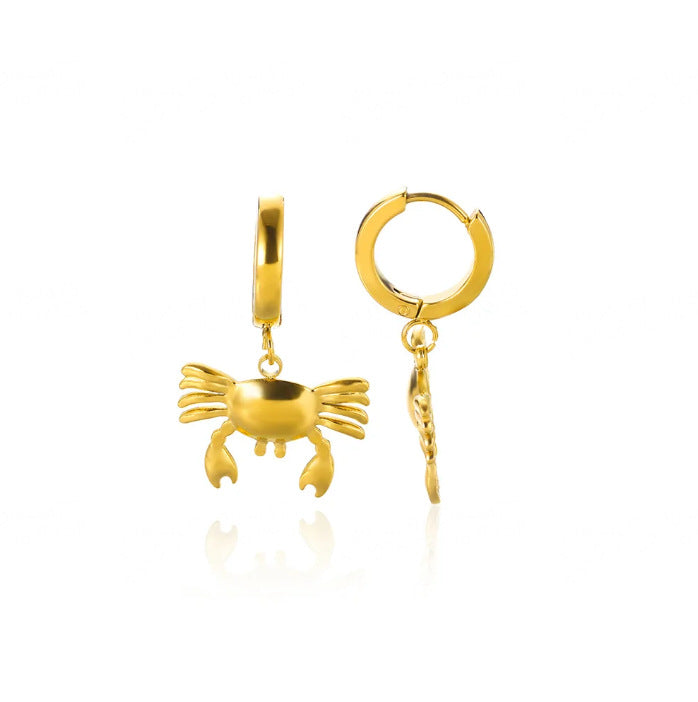 Wholesale stainless steel gold-plated crab fish pendant animal clavicle necklace
