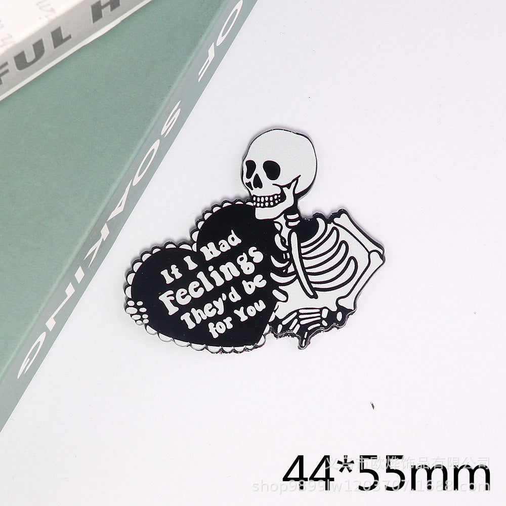 Wholesale 10pcs powder cartoon letter beverage love bag jewelry acrylic pin DIY patch accessories