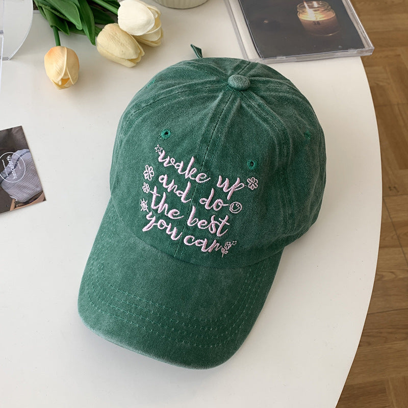 Wholesale Washed Letter Embroidery Vintage Distressed Baseball Cap