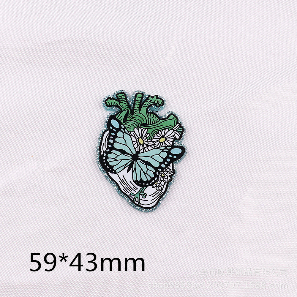 Wholesale 10PCS Heart Medical Sunflower Acrylic DIY Patch