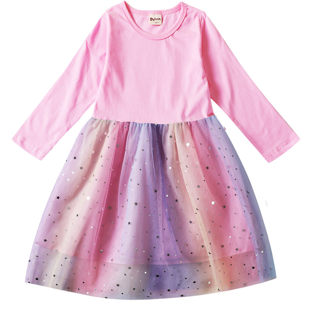 Wholesale Spring Autumn Toddler Girls Long Sleeve Cotton Tulle Princess Dress Chic Party Wear Resale Gift Choice
