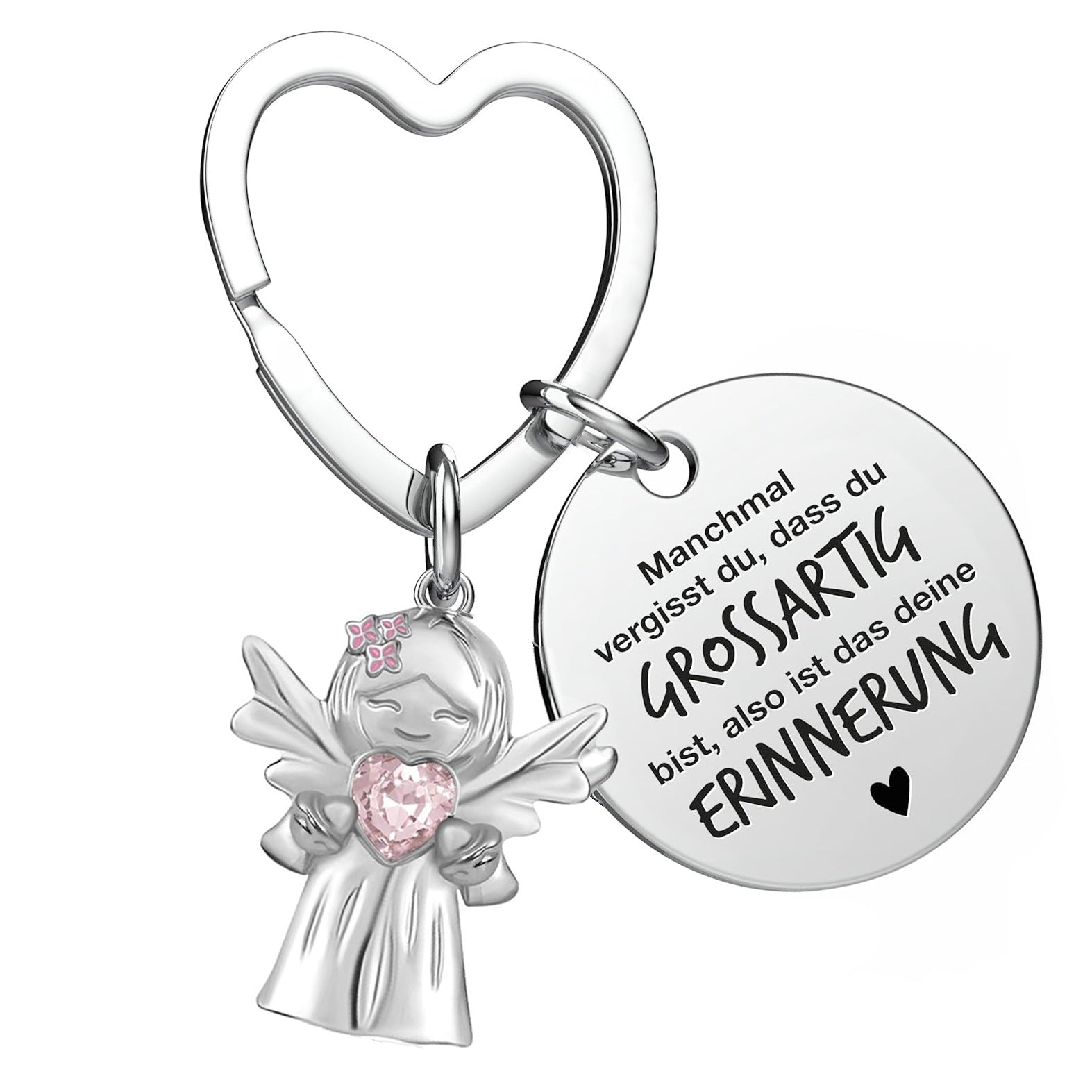 Wholesale  Smile Guardian Angel Jewelry Zircon  Love Alloy Keychain