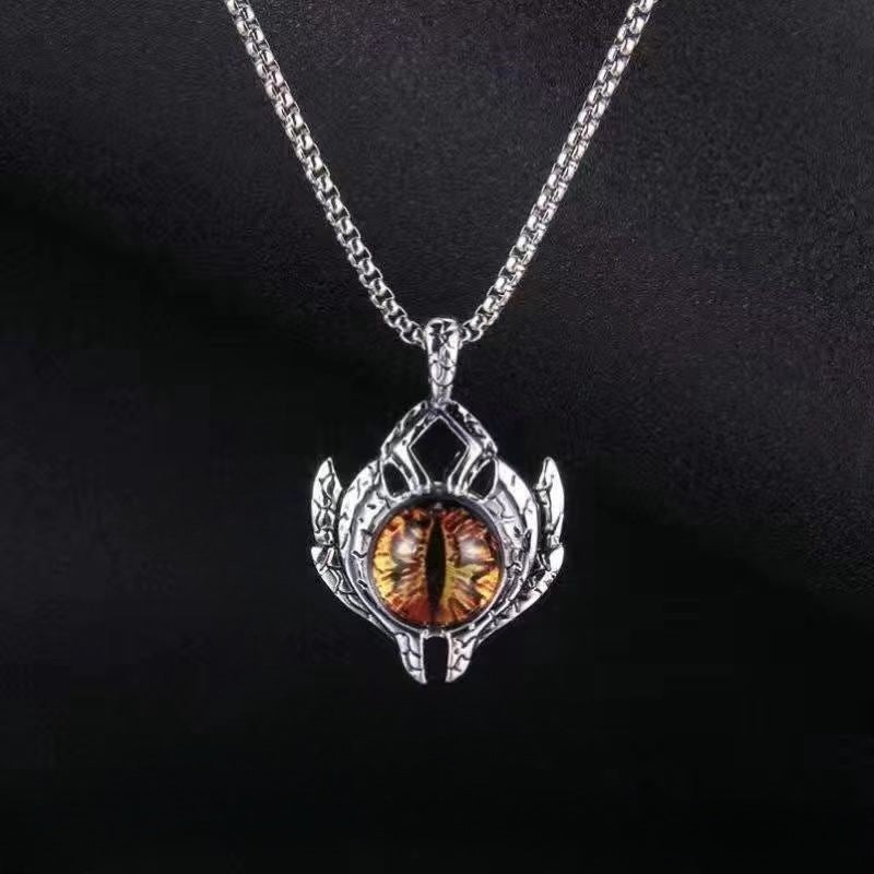 Wholesale Evil Eye Necklace Men's Titanium Steel Luminous Jewelry