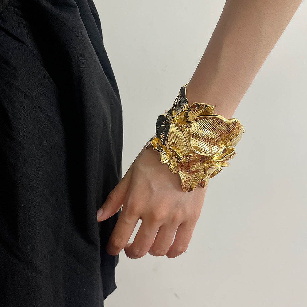 Wholesale Vintage Golden Mosaic Flower Bracelet