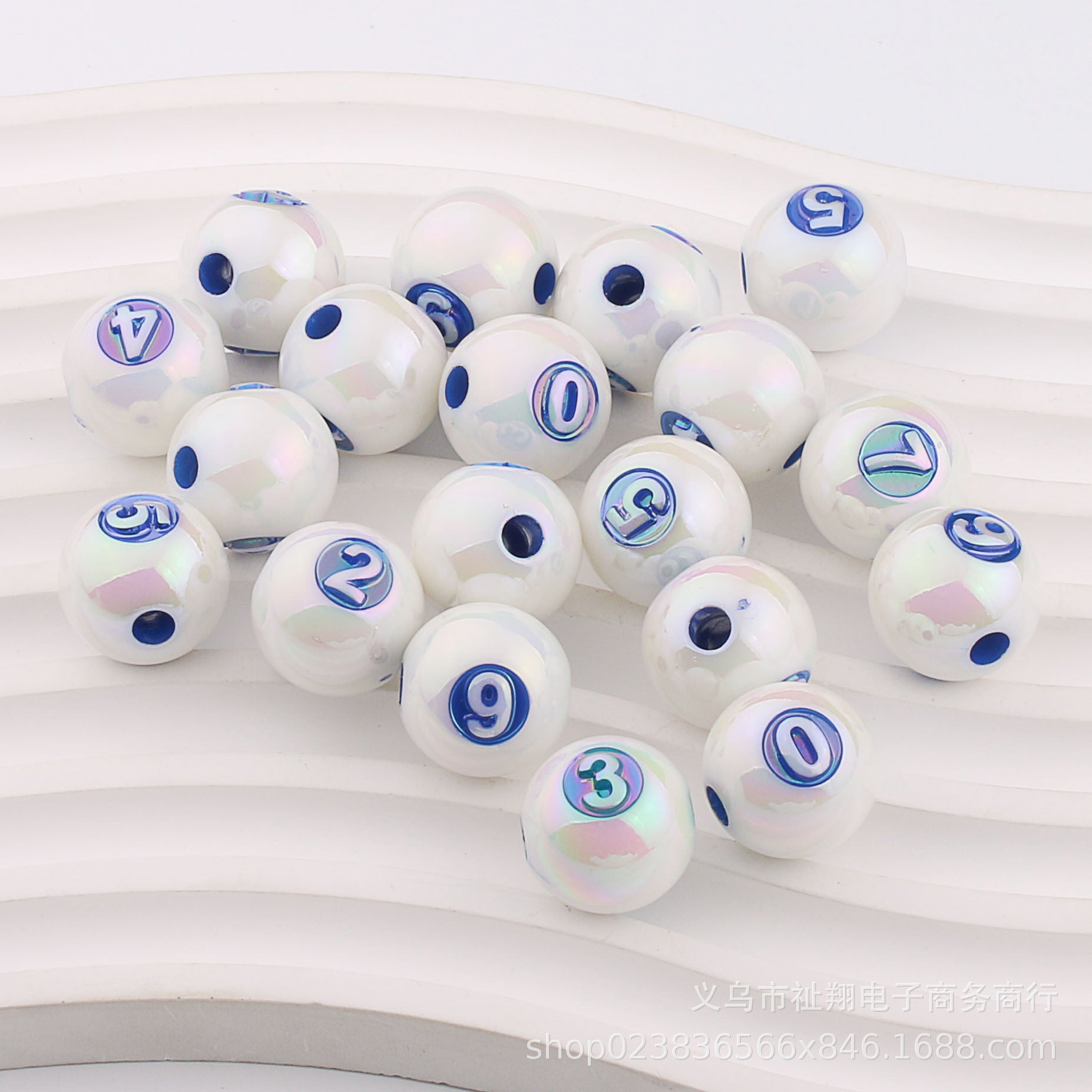 Wholesale 50pcs Mapei Color Digital UV Plating Color Straight Hole DIY Beads