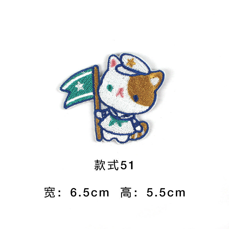 Wholesale Cute Cartoon Embroidered Cloth Patches Self Adhesive Badges For Coat Decoration DIY Craft Supply Gift