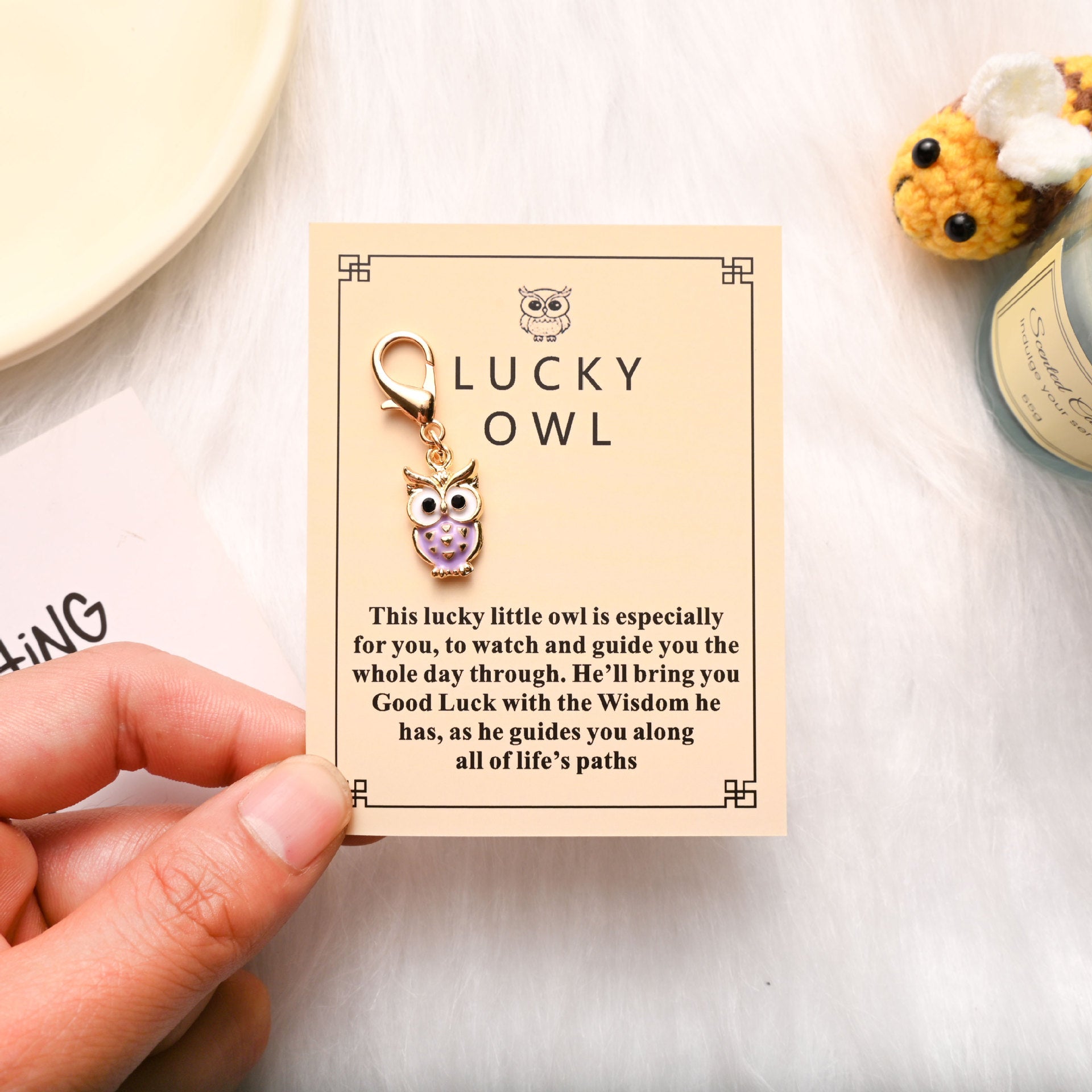 Wholesale  Colorfulful Lucky Owl Zinc Alloy Keychain
