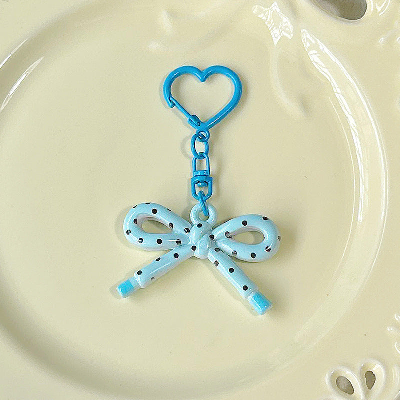 Wholesale Cute Double-Sided Printed Cut Out Bow Keychain