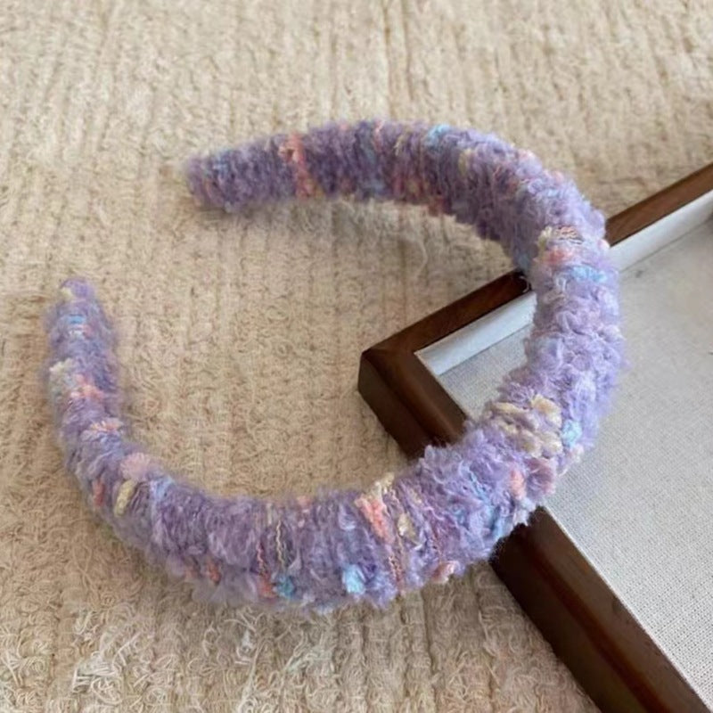 Wholesale Autumn and Winter Cream Color Dot Plush Headband