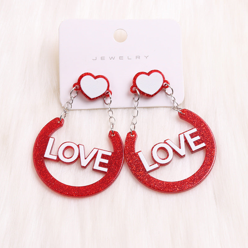 Wholesale Valentine's Day LOVE Acrylic Earrings