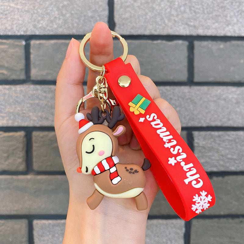 Wholesale Christmas Santa Claus Elk Snowman Keychain