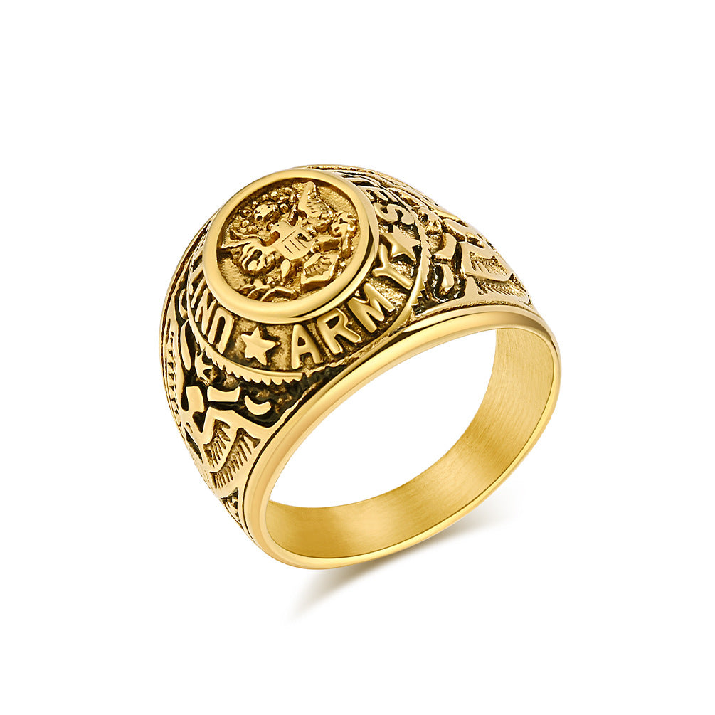 Wholesale Vintage Bald Eagle Titanium Steel Ring