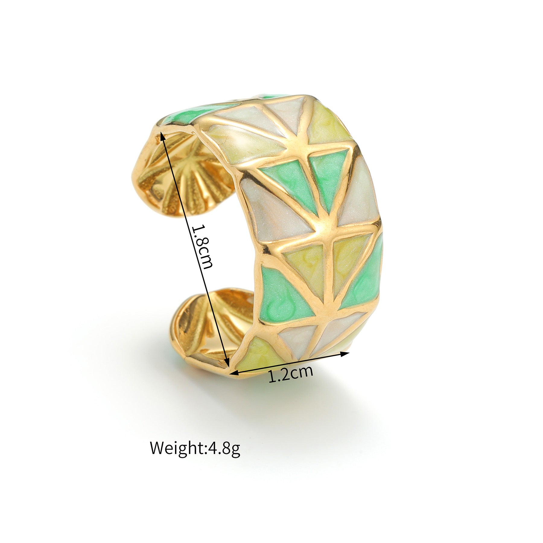 Wholesale Stainless Steel Spliced Triangle Drop Oil Ring Open Adjustable Women S Fashion Jewelry