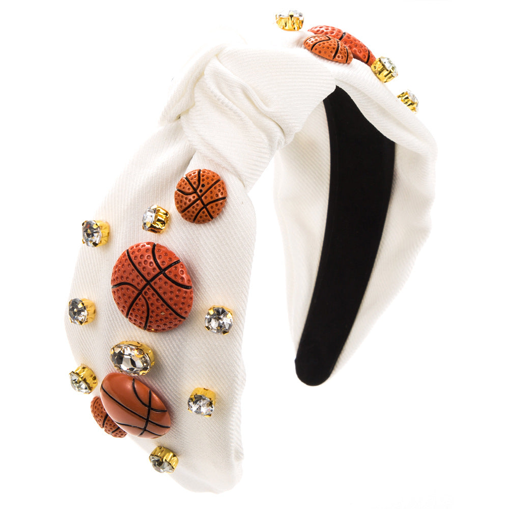 Wholesale Sports Style Basketball Football Baseball Fabric Diamond Headband