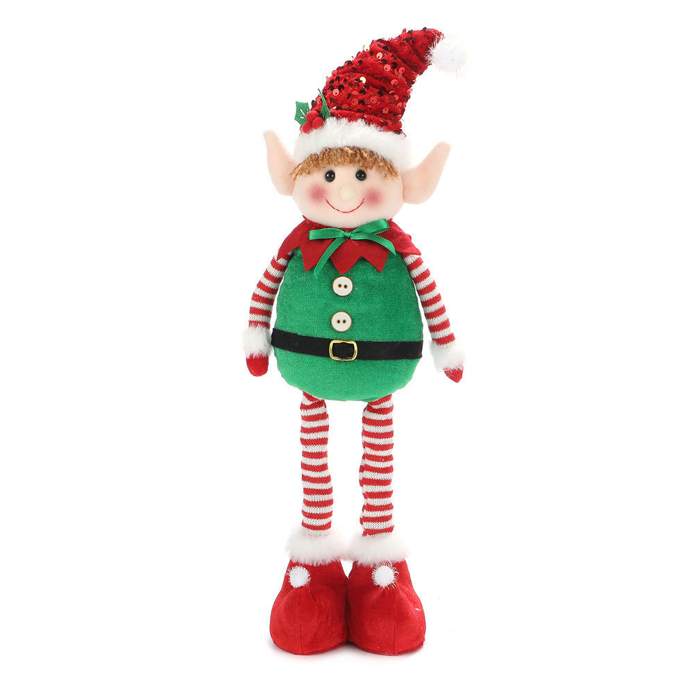 Wholesale Christmas Hanging Leg Elf Telescopic Doll Ornament