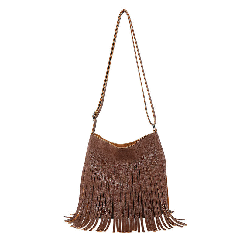 Wholesale Tassel Bucket PU Fashion Crossbody Bag