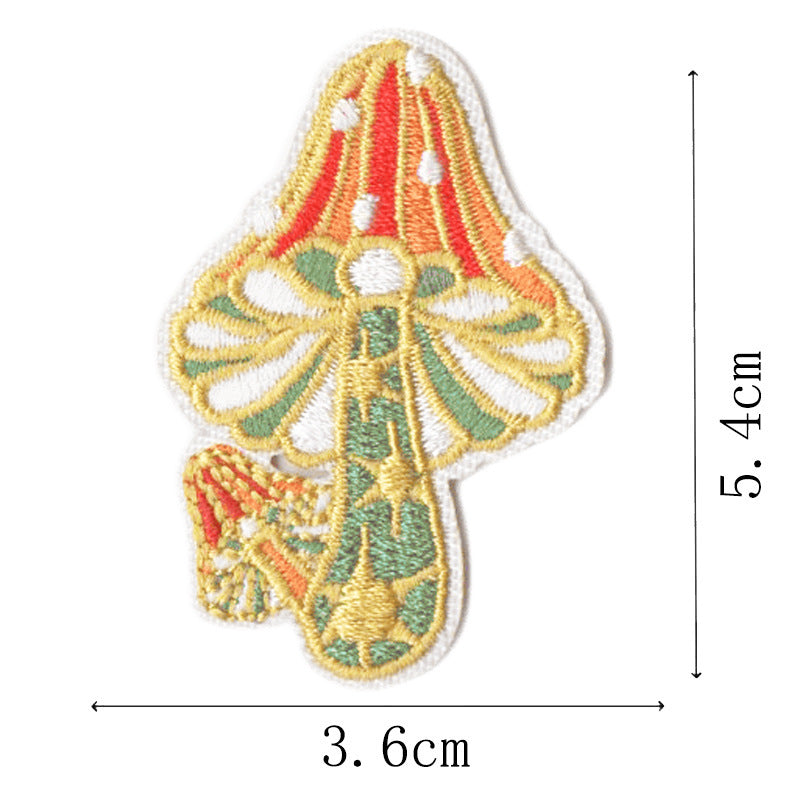 Wholesale Mushroom Embroidery Patches Set Of 14 Iron On DIY Decorative Accent For Clothing Resale
