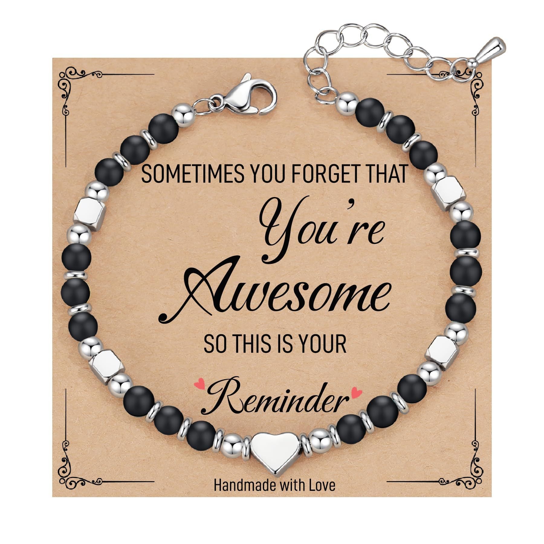 Wholesale  Natural Stone Crystal Peach Heart Colorfuled Beaded Stainless steel Bracelet