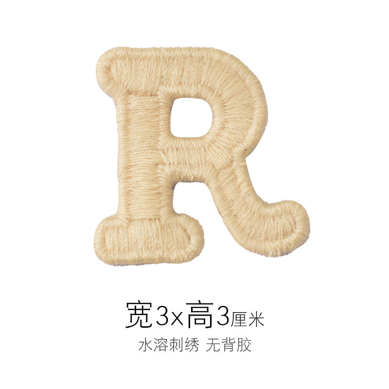 Wholesale Embroidered Letter R Patch Iron On Sew On Applique For Caps T Shirts Towels DIY Decorative Craft Supply