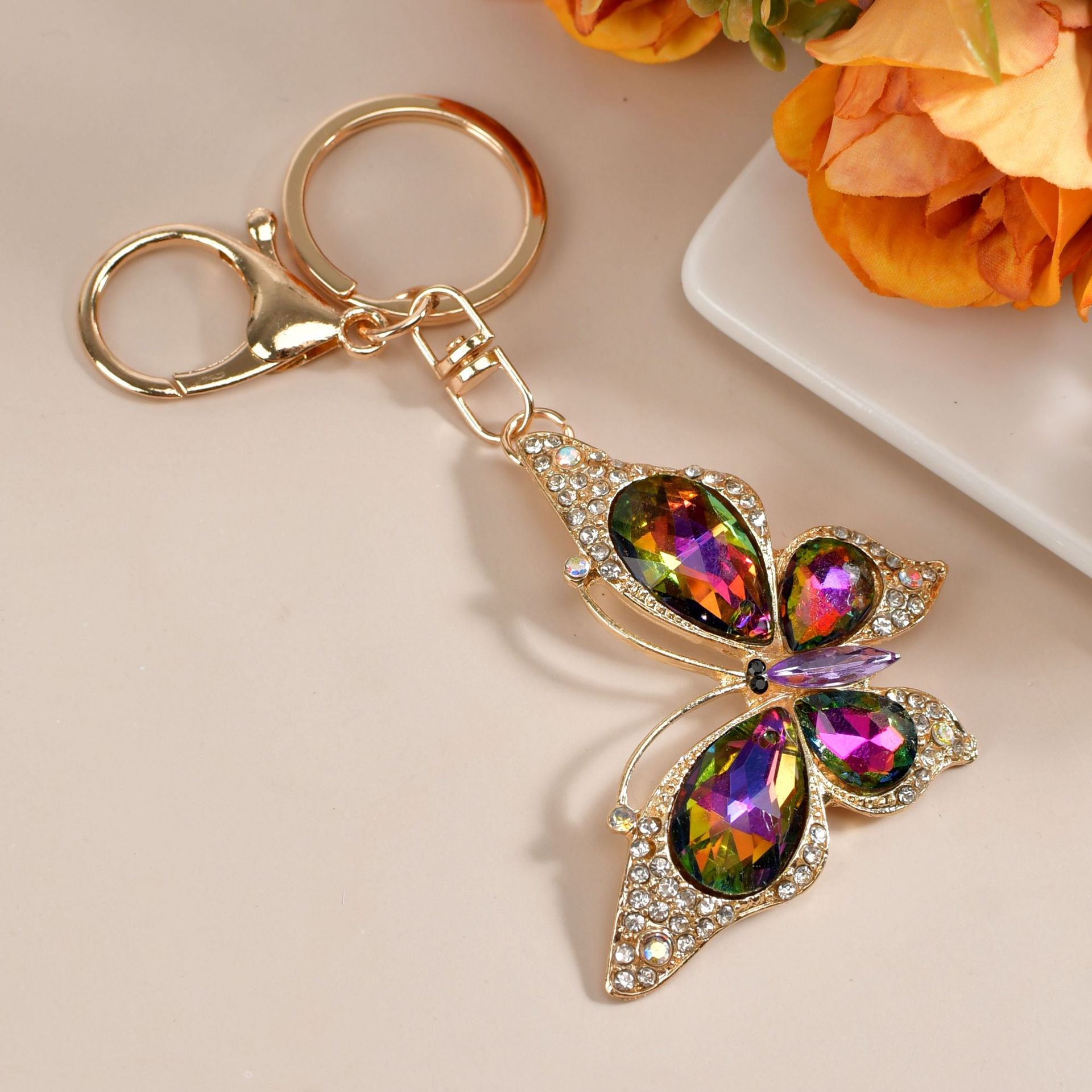 Wholesale Creative Personalized Double Layer Butterfly Keychain