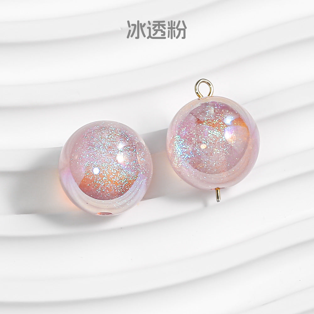 Wholesale 50pcs/1pack Mermaid Cat Eye Through Hole Starry Sky Dyeing DIY Handmade Beads