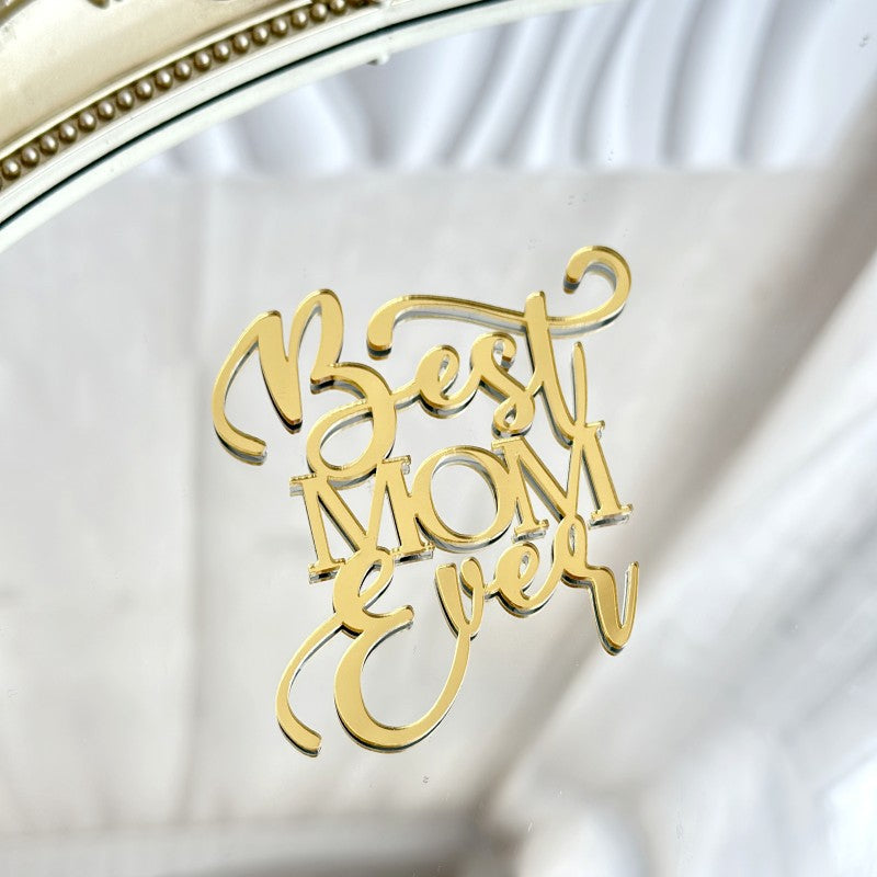 Wholesale 10PCS/PACK Mother's Day Happy Acrylic Cake Decoration