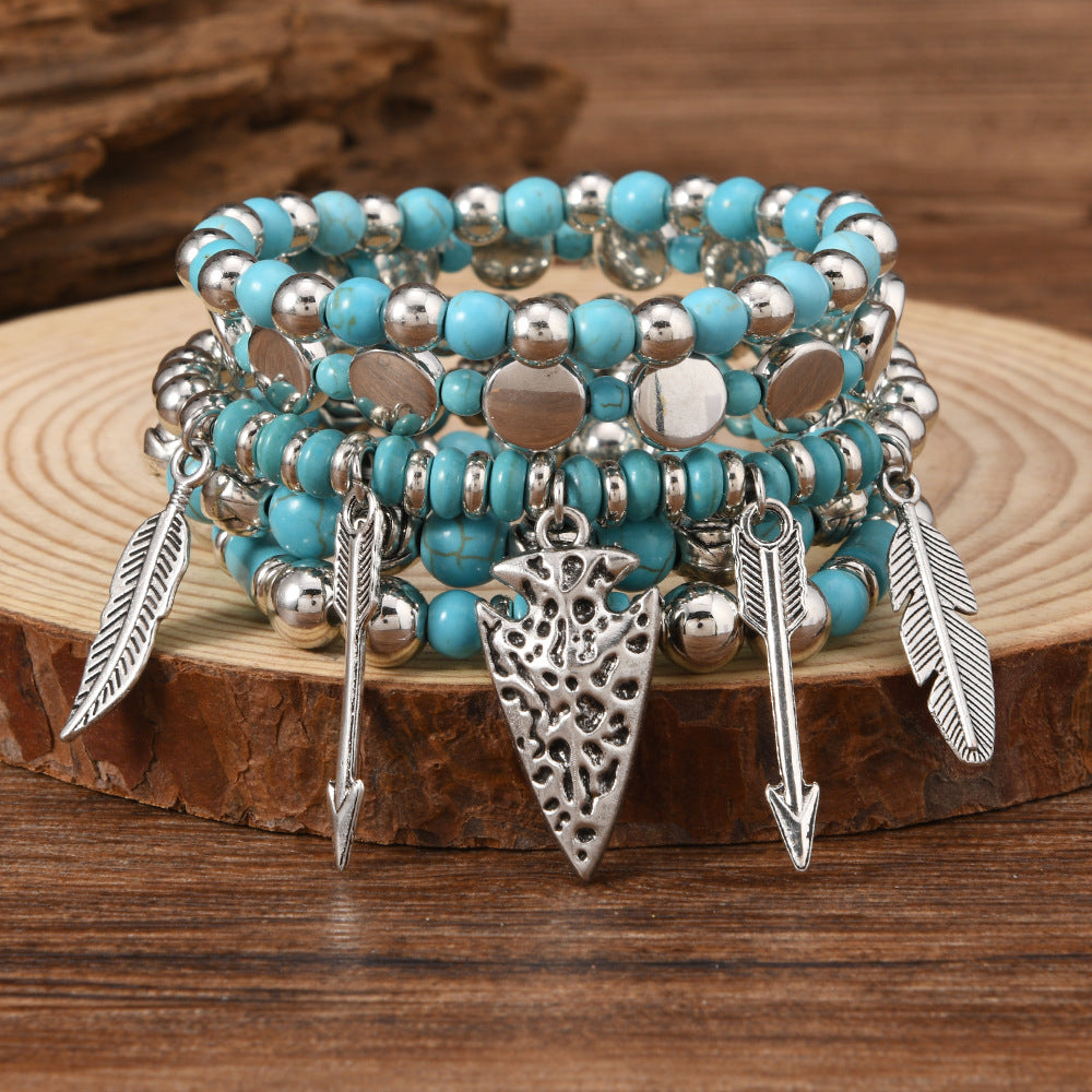 Wholesale Turquoise bead bracelet   Layered Bracelet Set
