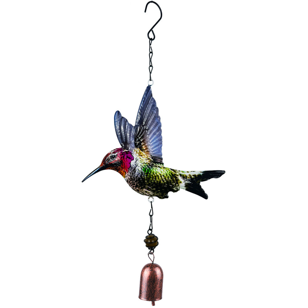 Wholesale Hummingbird wind chime metal iron print bird garden pendant