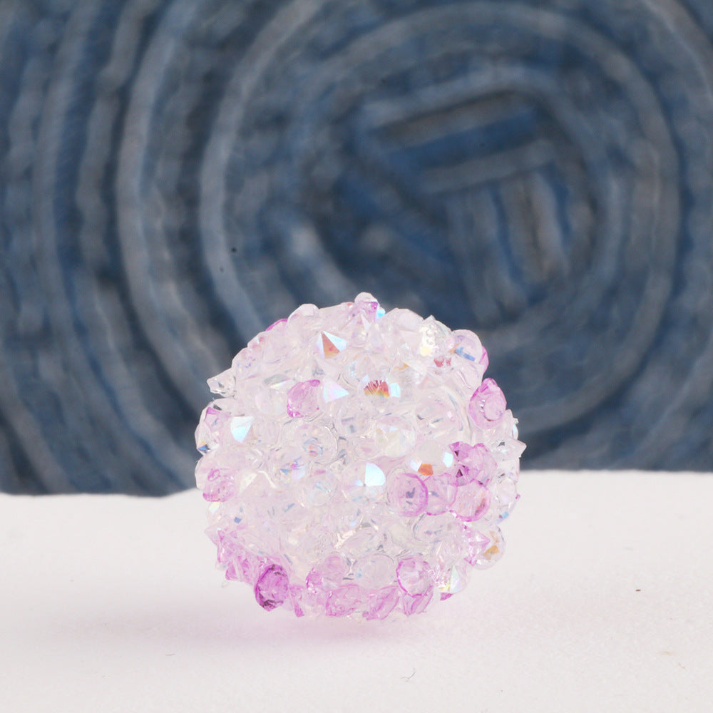 Wholesale 10pcs Acrylic Sticky Round Beads Drill Ball Straight Hole Beads