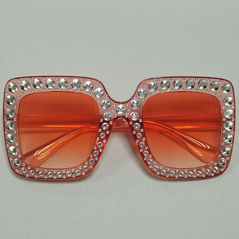 Wholesale Square Frame Diamond Retro Trendy Sunglasses