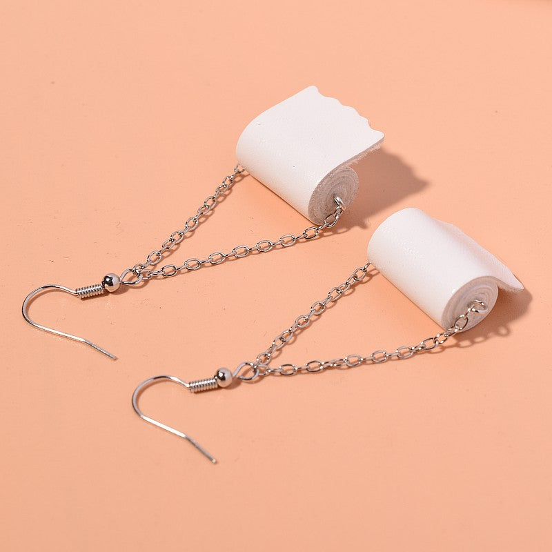 Wholesale Creative and Interesting Simulated Toilet Paper Earrings