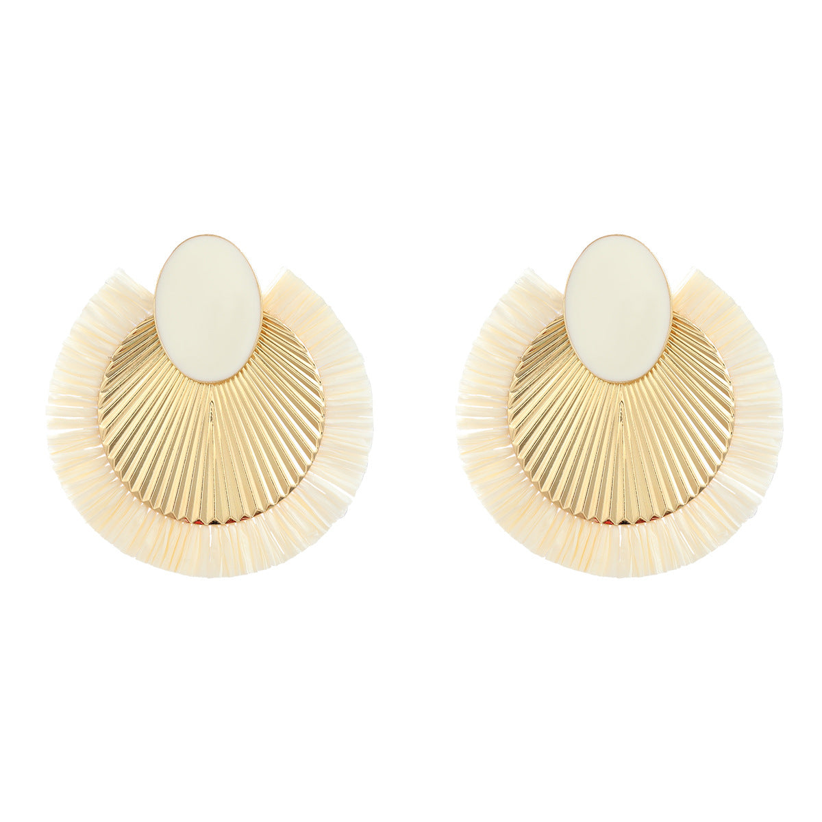 Wholesale Bohemian Raffia Alloy Earrings