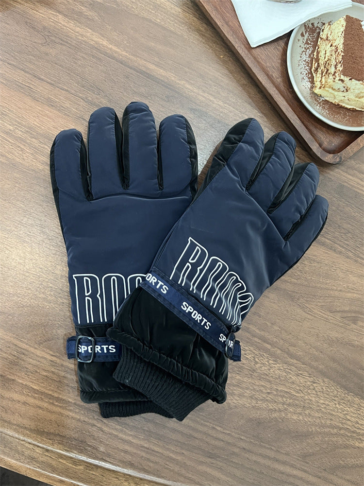 Wholesale women' s winter outdoor ski gloves plus fleece warm