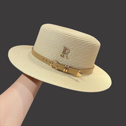 Wholesale Rhinestone Letter R Acrylic Straw Hat
