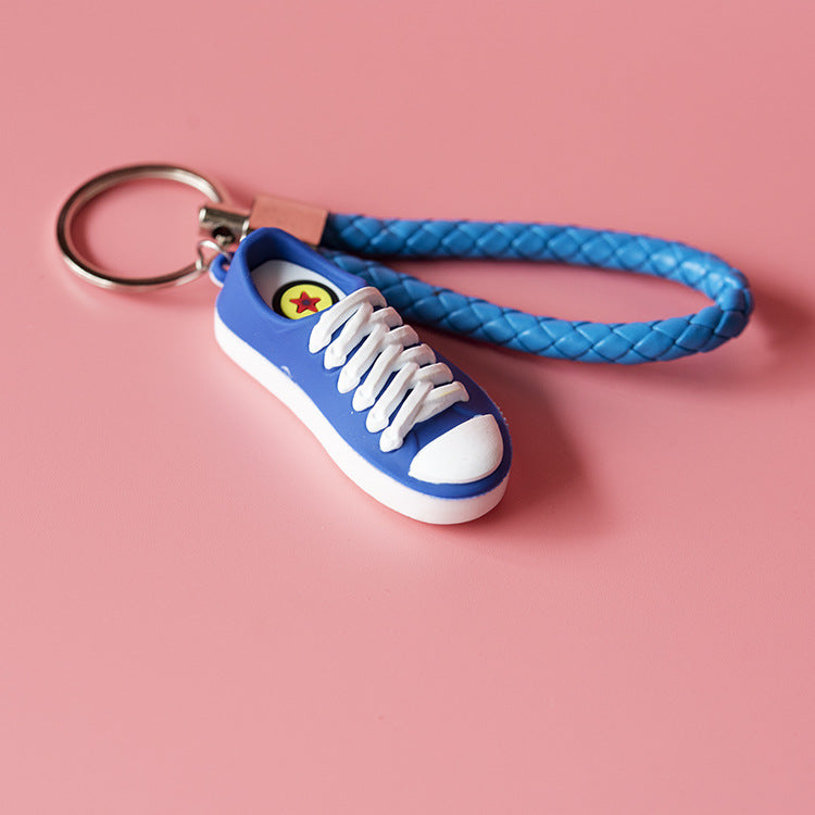 Wholesale Rubber Mini White Shoes Keychain
