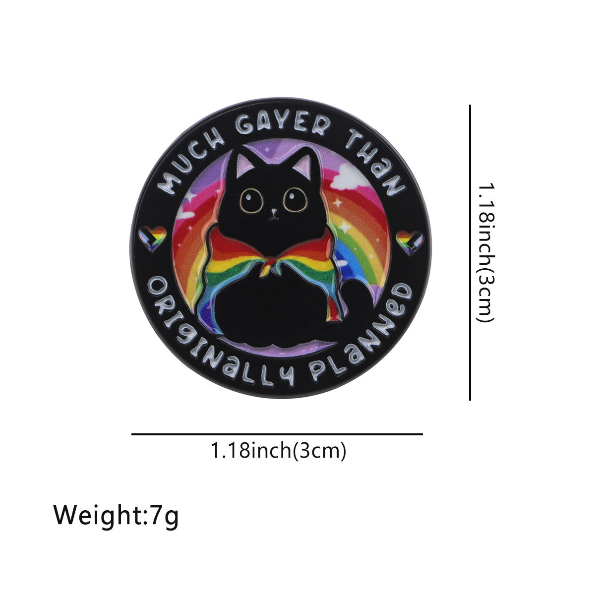 Wholesale Cute Black Cat Brooch Cartoon Metal Badge Clothing Brooch Accessories