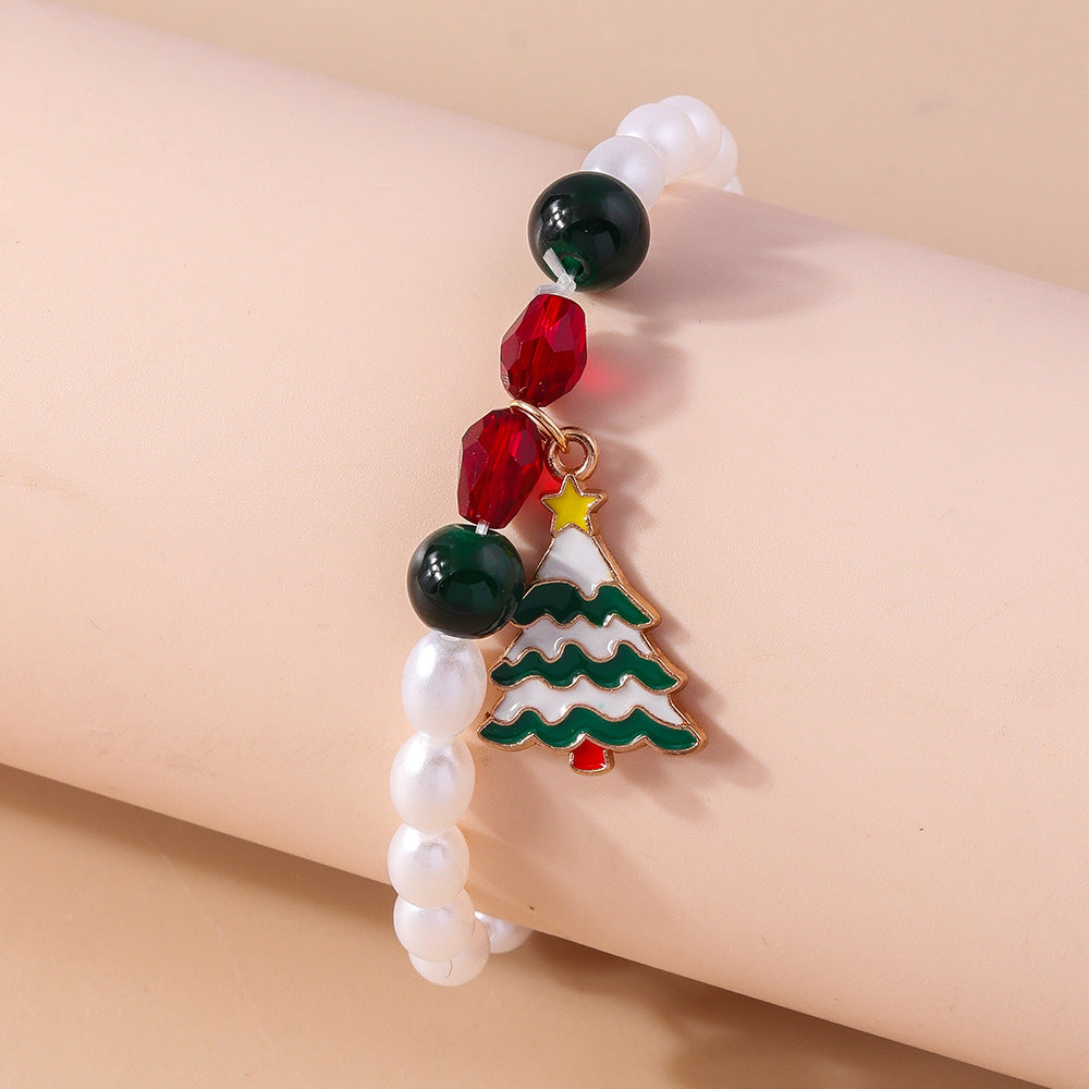 Wholesale Christmas Santa Claus Elk Beaded Bracelet