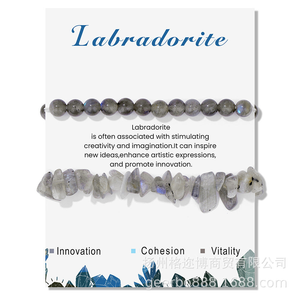 Wholesale Natural Stone Card Gravel Double Layer Bracelet