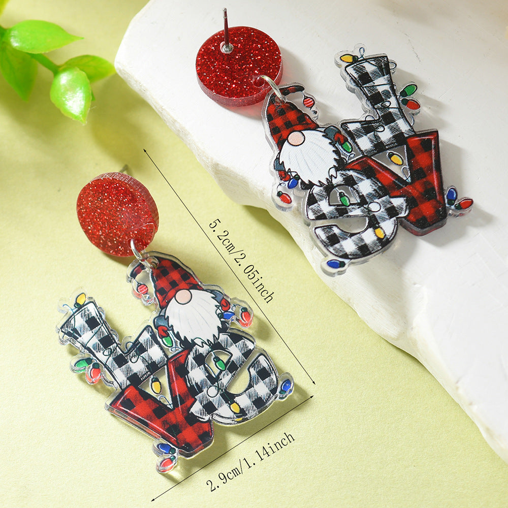 Wholesale St. Patrick's Day Green Hat Lucky Grass Clover Exaggerated Carnival Acrylic Double-Sided Earrings