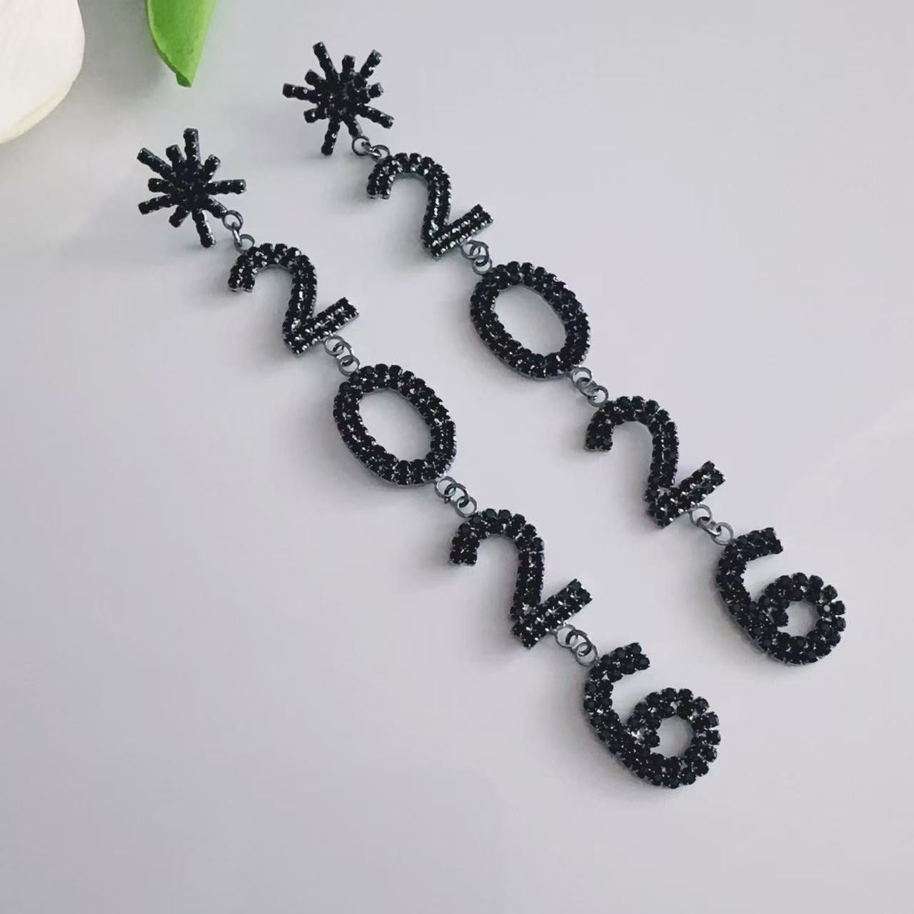 Wholesale Diamond Snowflakes 2026 Christmas Blingbling Earrings