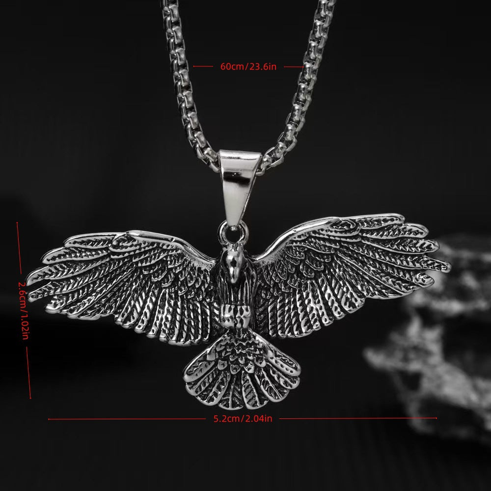 Wholesale Vintage Eagle Wings Alloy Pendant Necklace