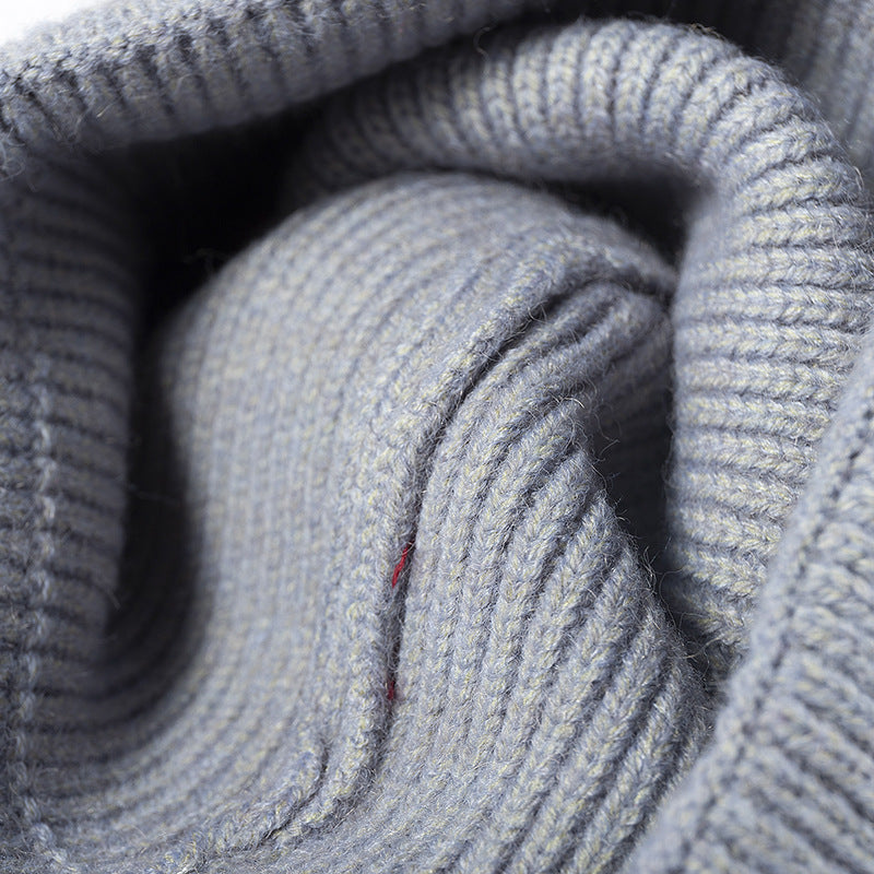 Wholesale Autumn and Winter Men's Knitted Hats Large Head Circumference Warm Thickened Woolen Hat