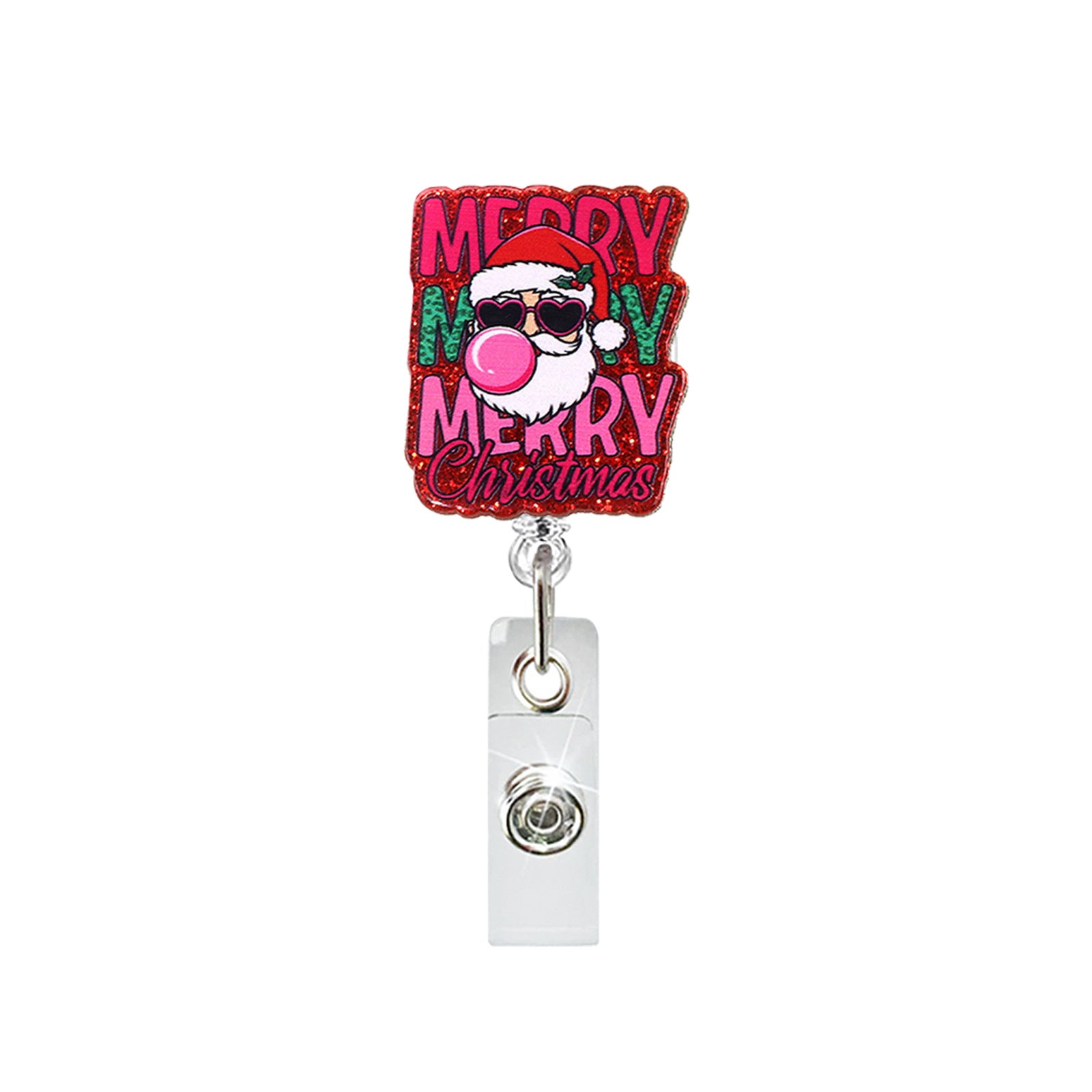 Wholesale Christmas series easy-pull retractable rotating badge