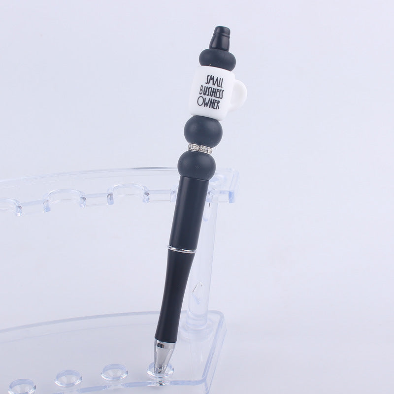 Wholesale Handmade Bead Pen Cartoon Cup Silicone Ballpoint Pen