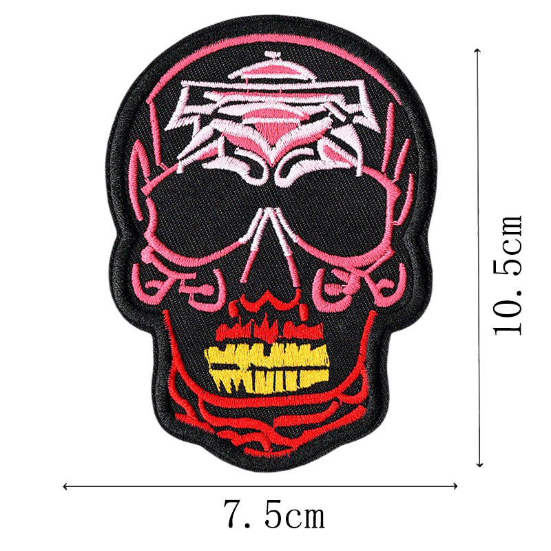 Wholesale Punk Skull Embroidered Patches DIY Sew On Clothing Accessory For Coats