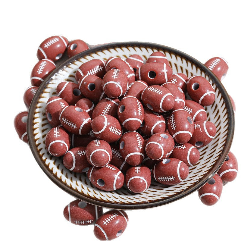 Wholesale  10pcs rugby basketball football baseball tennis Acrylic Beads