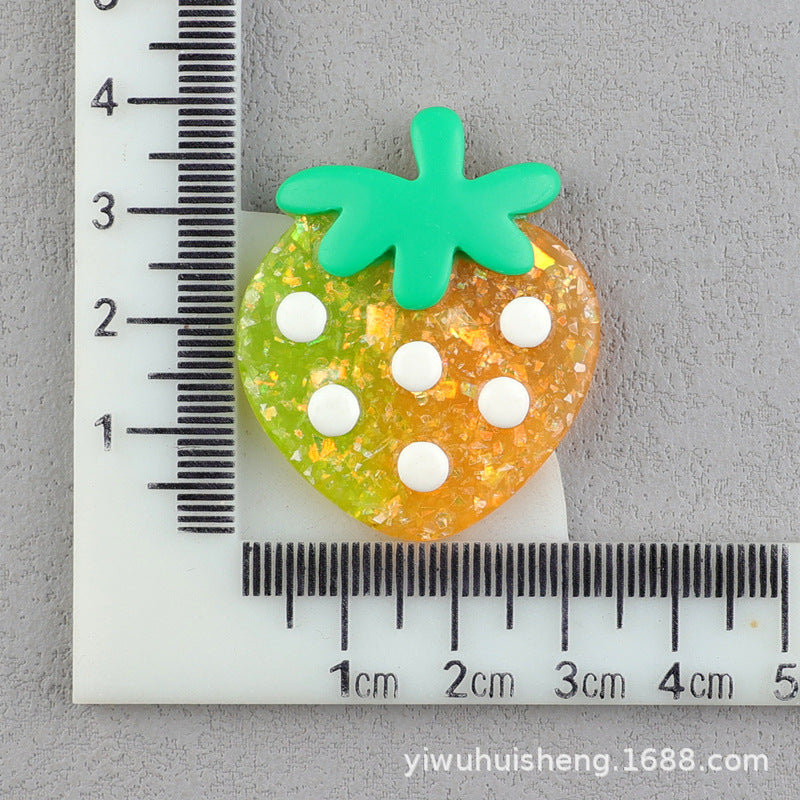 Wholesale 50pcs DIY Watermelon Strawberry Pineapple Fruit Homemade Cream Glue Resin Hole Shoe Patch FlatBack