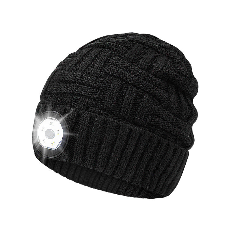 Wholesale LED Lighting Caps Night Running Sports Knitted Caps Detachable and Washable
